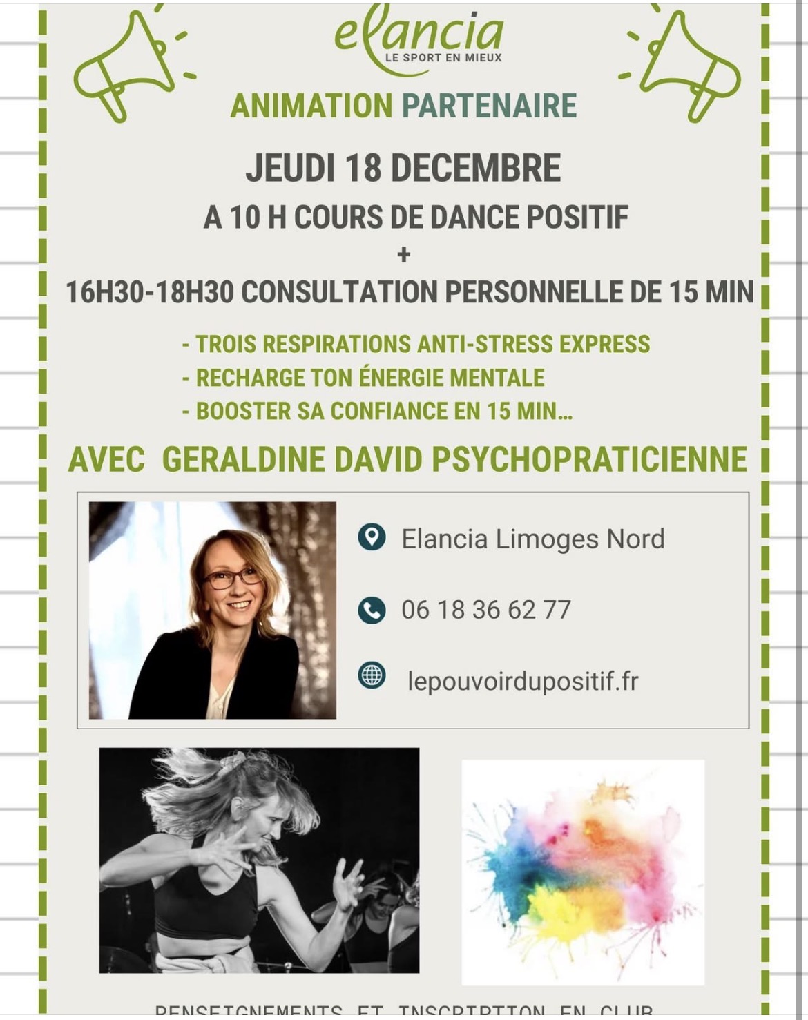 Danse ta Confiance et Capsules positives avec Elancia